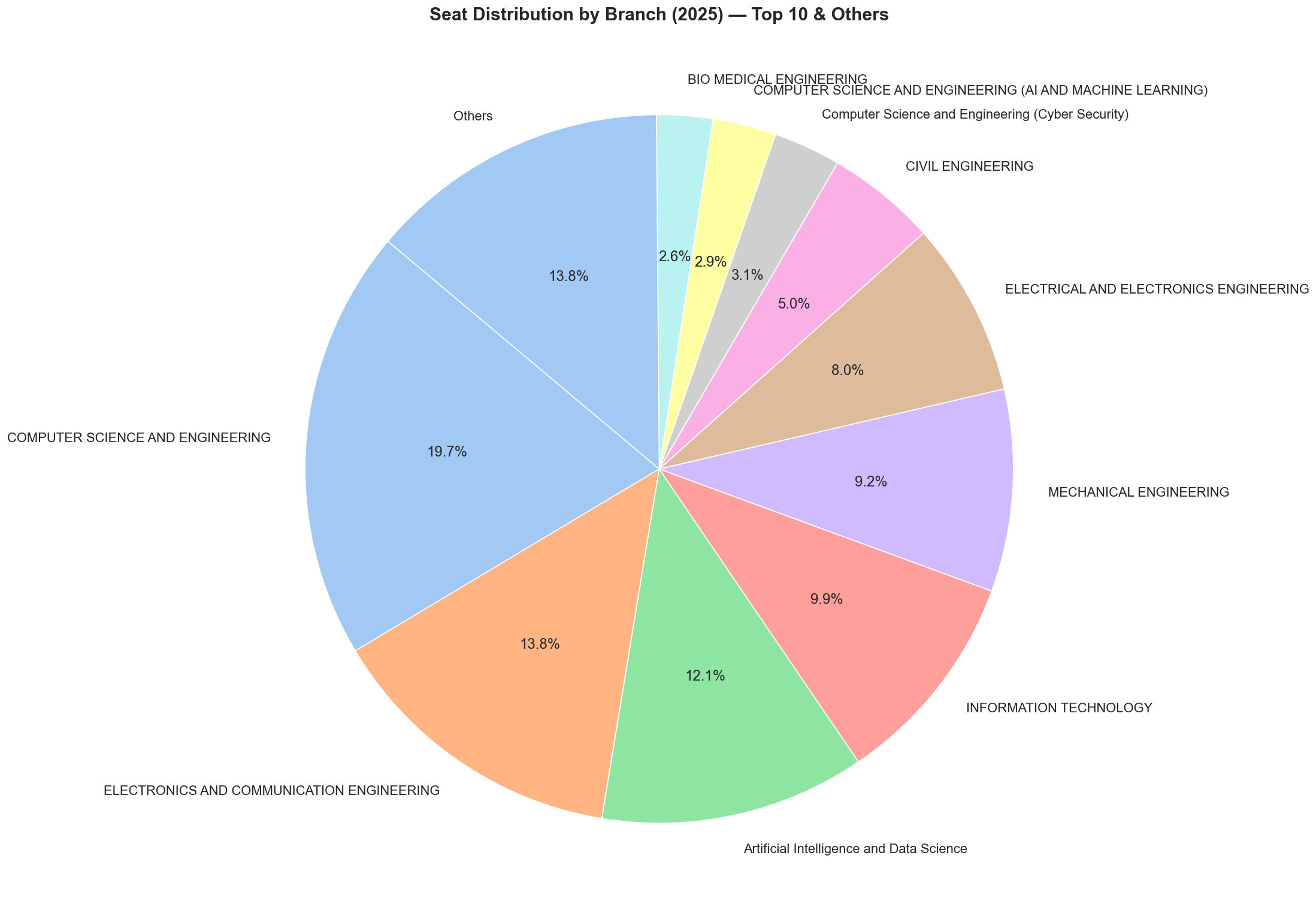 Branch distribution pie chart